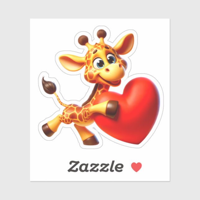 Sticker Ma girafe valentine (Feuille)