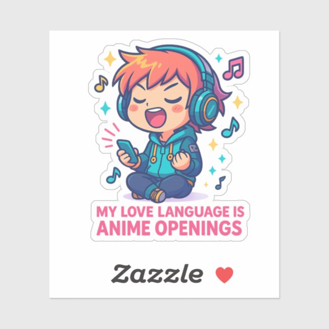 Sticker Ma langue d'amour est les génériques d'anime (Feuille)