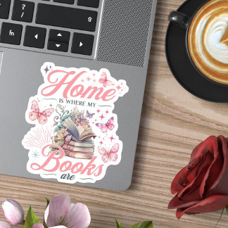 Sticker Ma maison est là où mon livre est