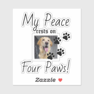 Sticker Ma paix repose sur quatre pattes - Citation de l'a