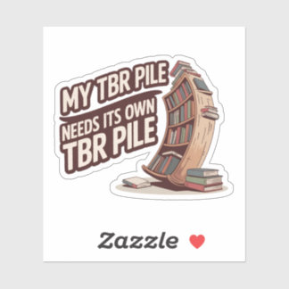 Sticker Ma pile de livres à lire a besoin de sa propre pil