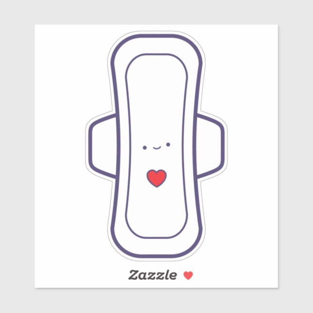 Sticker Ma première période mignonne Cartoon Menstrual Pad (Feuille)