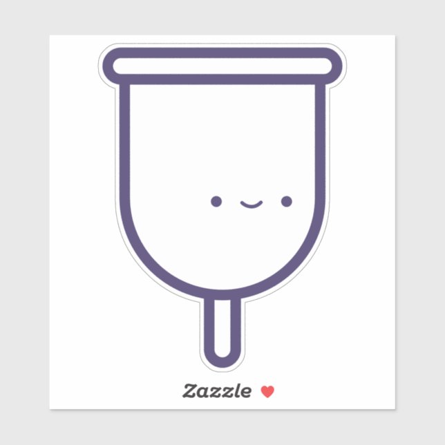 Sticker Ma première période mignonne Girls Menstrual Cup (Feuille)