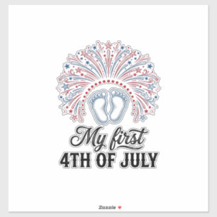 Sticker Ma première tenue de bébé du 4 juillet avec pieds