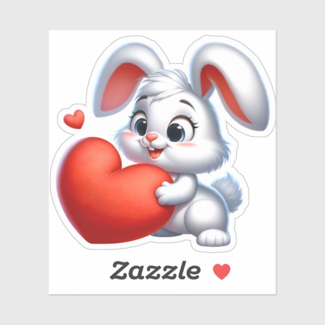 Sticker Ma valentine de lapin (Feuille)