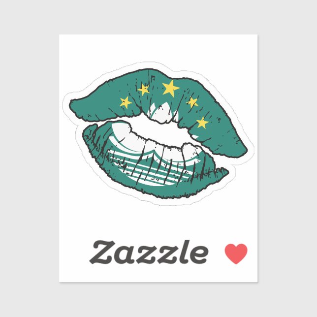 Sticker Macao Macanese Lipstick Lover Drapeau (Feuille)