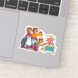 Sticker Macha et 3 ours. Famille animale.