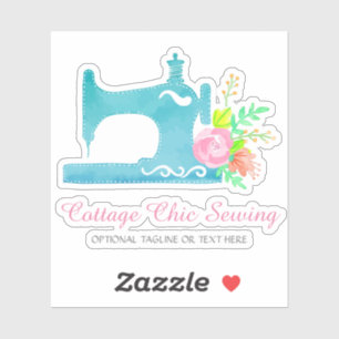 Sticker Machine à coudre Shabby Cottage Chic Logo Floral