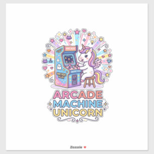Sticker Machine de jeux vidéo licorne Impression de licorn