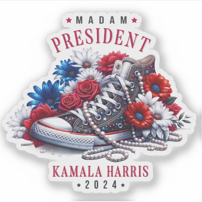Sticker Madame la Présidente Kamala Harris 2024 Vote Democ (Devant)