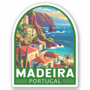 Sticker Madeira Portugal Travel Art Vintage
