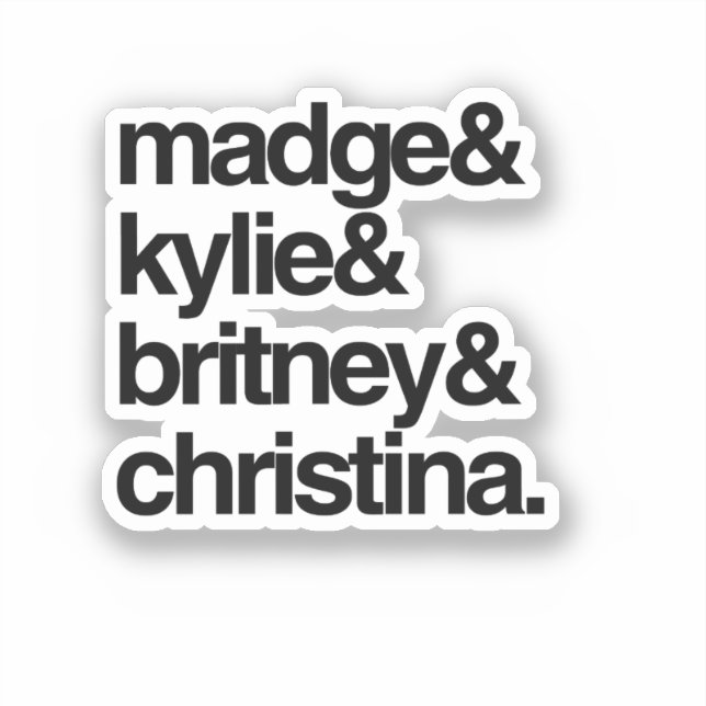 Sticker Madge Kylie Britney et Christina (Recto)