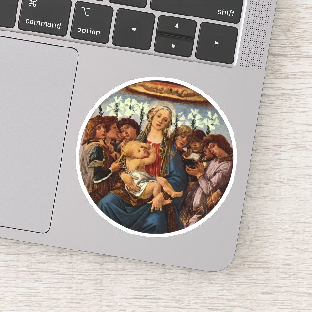 Sticker Madone et Enfant avec huit anges par Botticelli (Détail)