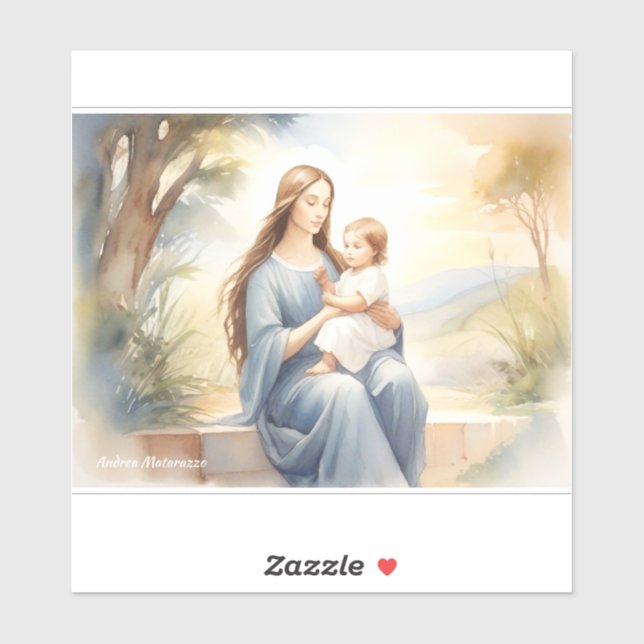 Sticker Madonna avec l'enfant Jésus (Feuille)
