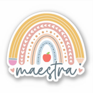 Sticker Maestra Arc-en-ciel, Cadeau d'appréciation de l'en