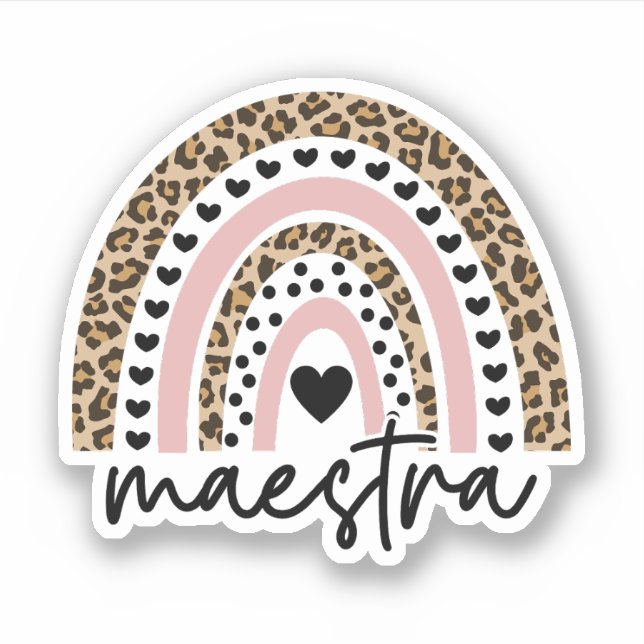 Sticker Maestra Arc-en-ciel, Cadeau d'appréciation de l'en (Devant)