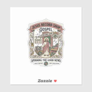 Sticker Magasin de disques Jésus Évangile Magasin de disqu