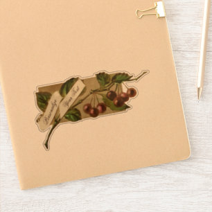 Sticker Magasin d'épicerie de fruits de cerises Vintages s