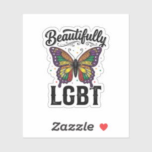 Sticker Magnifique Chemise LGBT Papillon Vintage Fierté_1