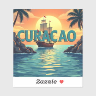 Sticker Magnifique coucher de soleil à Curacao 