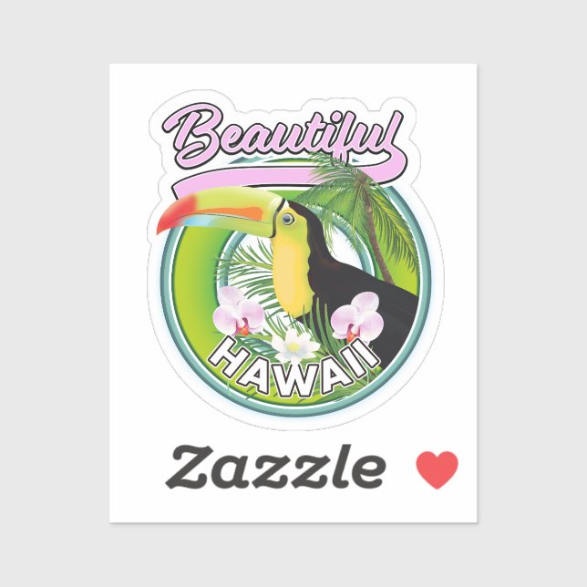 Sticker magnifique logo Hawaii Travel (Feuille)