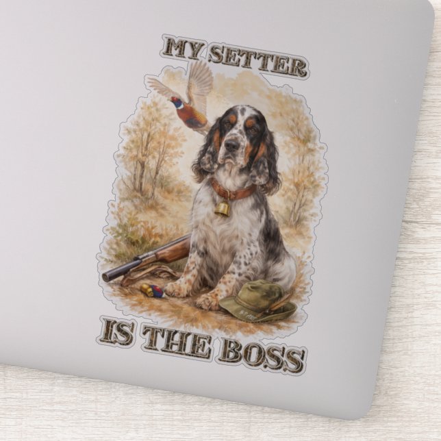 Sticker Magnifique Setter avec Faisans , Art (Détail)