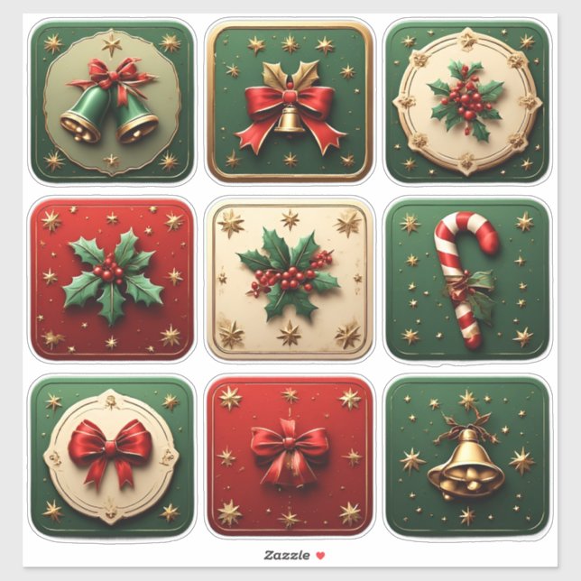 Sticker Magnifiquement conçus biscuits de Noël (Feuille)