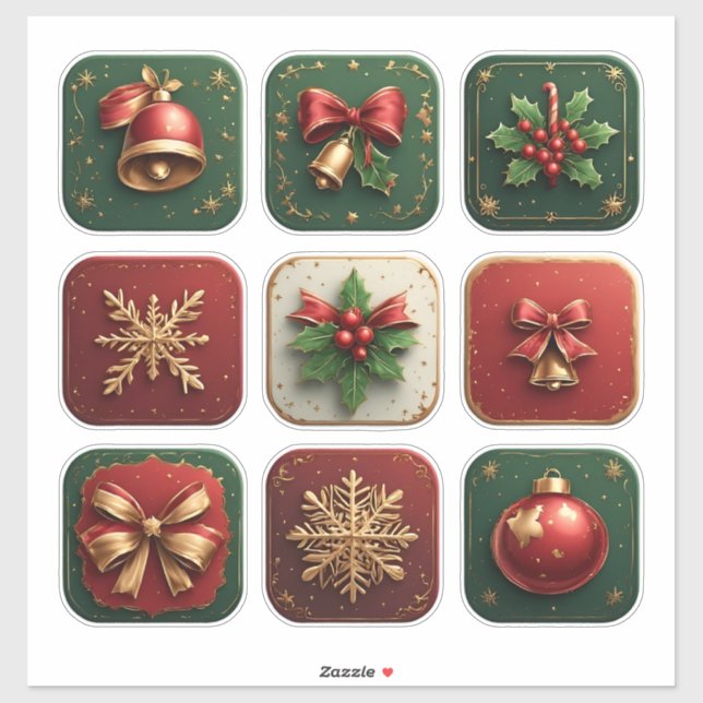 Sticker Magnifiquement conçus biscuits de Noël (Feuille)
