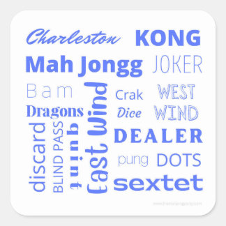 sticker Mah Jongg en bleu