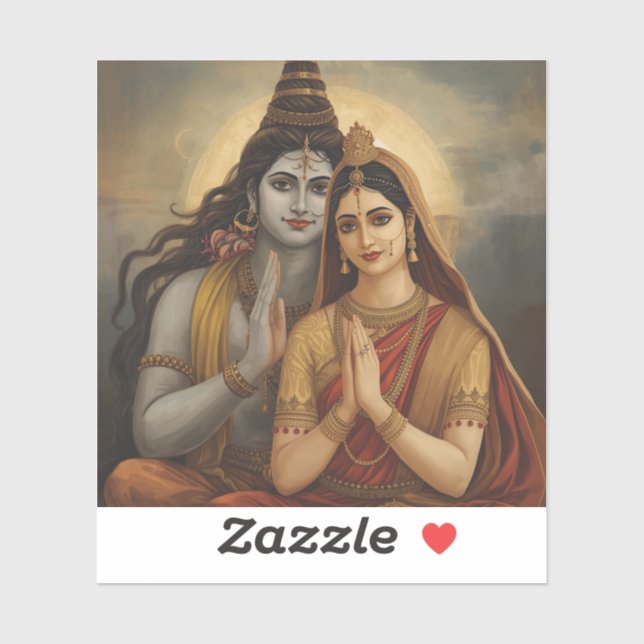 Sticker Mahadev and Mata Parvati Painting Arts (Feuille)