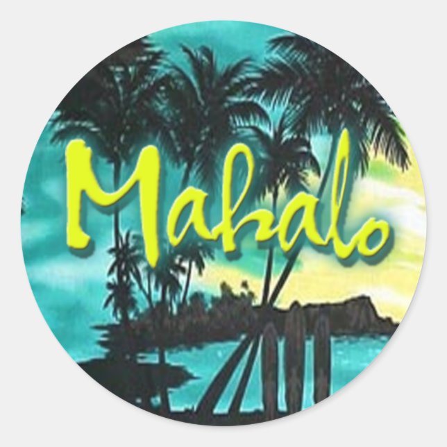 Sticker Mahalo Sunset (Devant)
