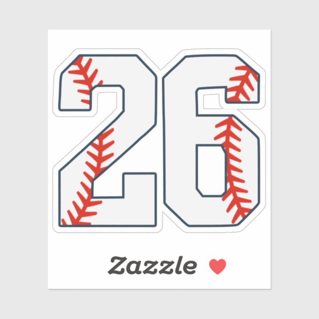 Sticker Maillot de Baseball Numéro 26 (Feuille)