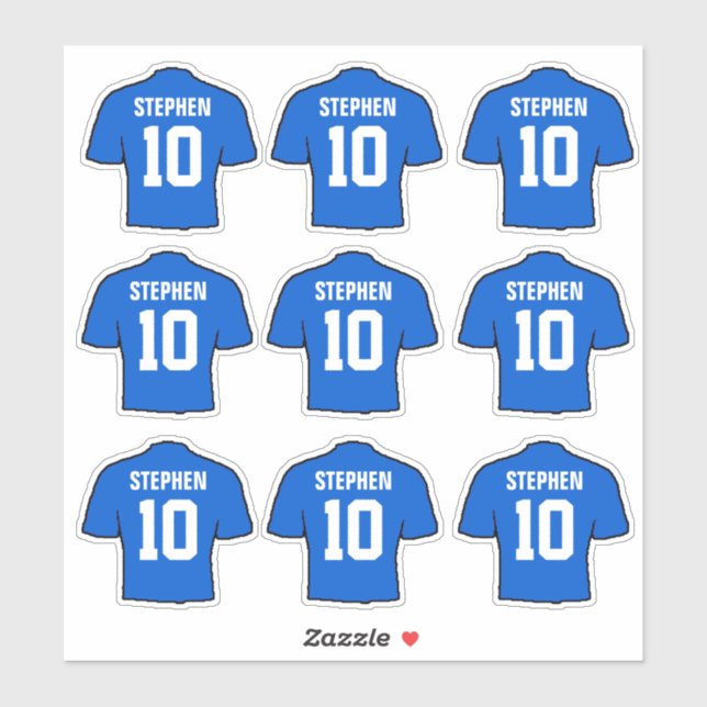 Sticker Maillots de Football Bleus (Feuille)