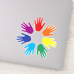 Sticker Main arc-en-ciel