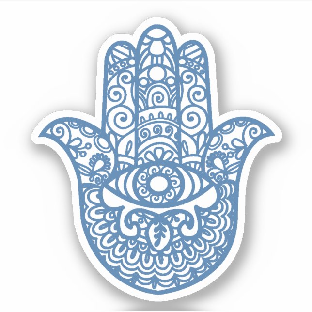 Sticker Main Blue Khamsa Bonne chance (Devant)