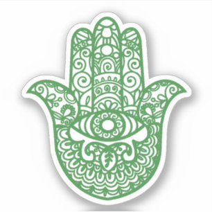 Sticker Main Green Khamsa Bonne chance