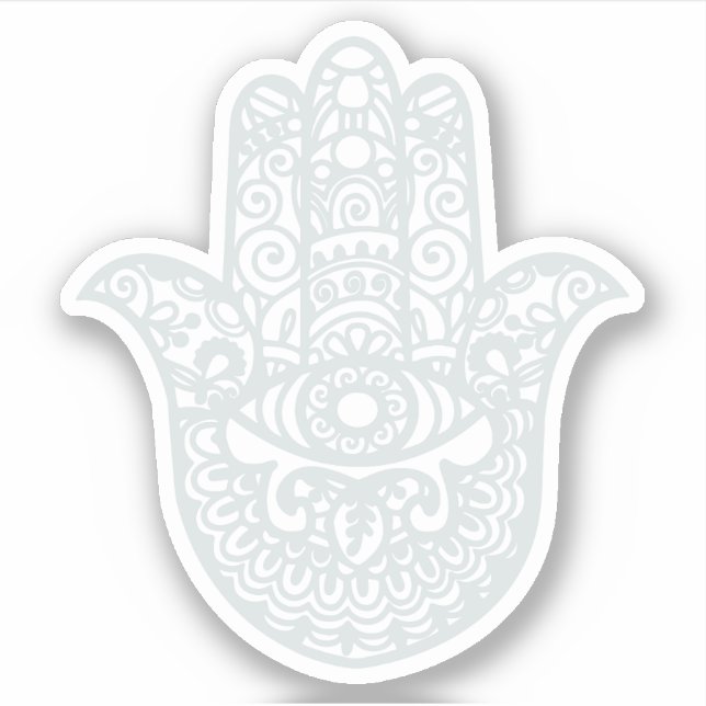 Sticker Main Grey clair Khamsa Bonne chance (Devant)