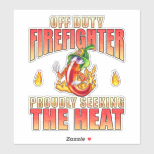 Sticker Main Tirée Cute Fireman Chimier Cherche Chaleur