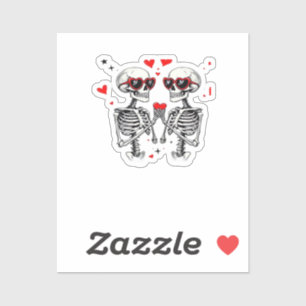 Sticker Mains Coeur Squelette Pour Trending