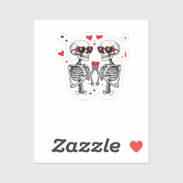 Sticker Mains Coeur Squelette Pour Trending (Feuille)