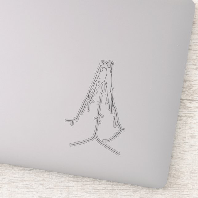 Sticker Mains de prière, Stick d'art simple ligne (Détail)