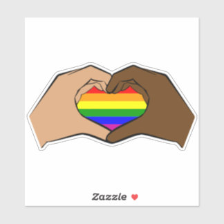 Sticker Mains du coeur LBGTQ+ Fierté