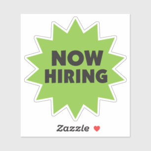 Sticker Maintenant l'embauche de noir sur feu vert