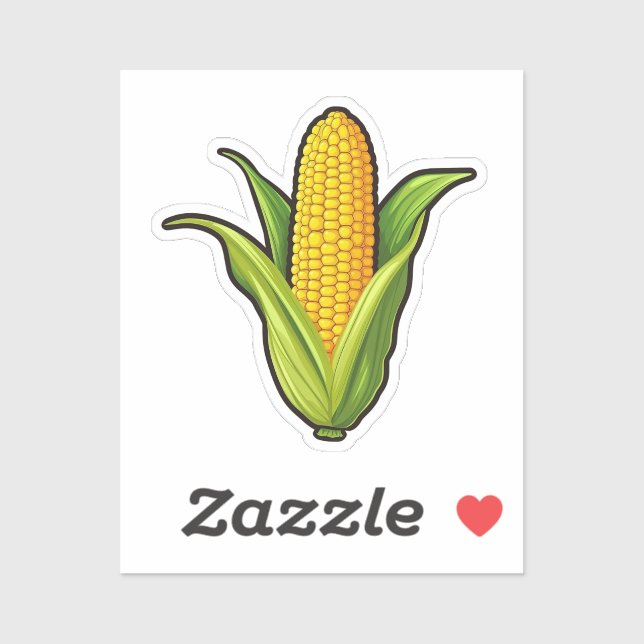 Sticker Maïs de dessin animé (Feuille)