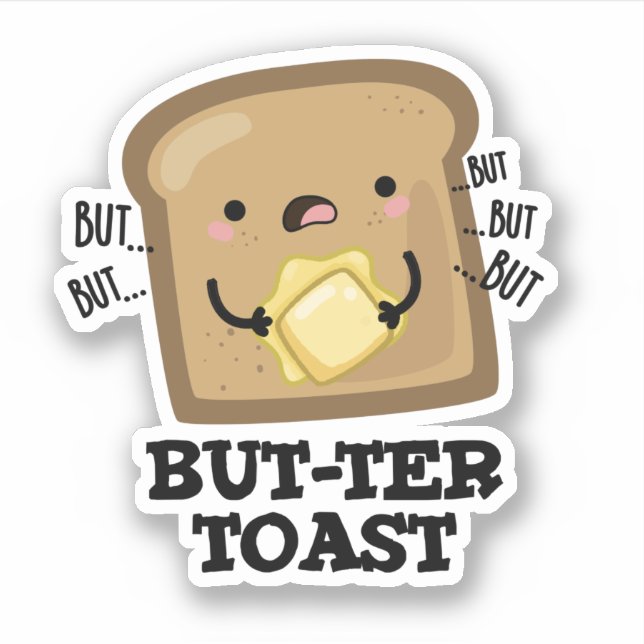 Sticker Mais ter Toast Funny Pun de pain Pun Dark BG (Devant)