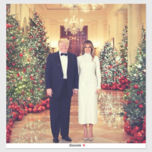 Sticker Maison Blanche Noël Président Donald Trump