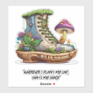 Sticker Maison de chaussures basket Champignons