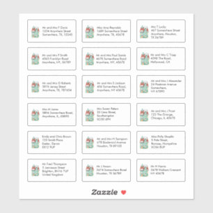 Sticker Maison de Noël 18 Nom individuel Adresses