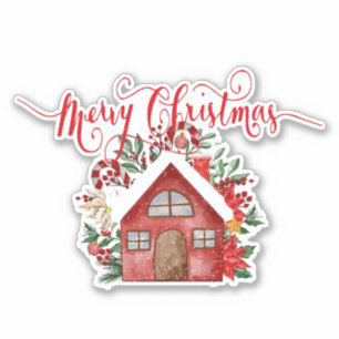 Sticker maison de Noël Joyeux