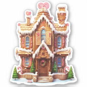 Sticker Maison de pain d'épices de Noël